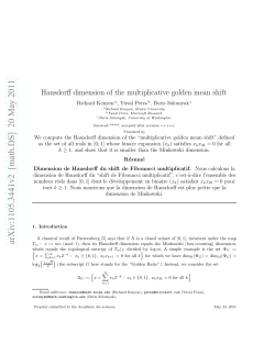 Hausdorff dimension of the multiplicative golden mean shift
