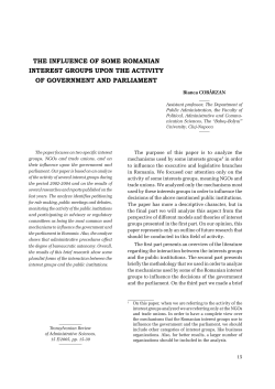 the influence of some romanian interest groups upon the