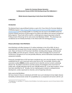 Centers for Common Disease Genomics Cardiovascular Disease