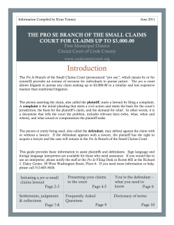 How to Initiate a Lawsuit in the Pro Se Branch of Small Claims Court