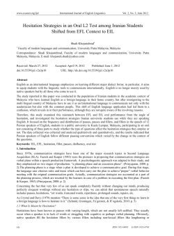 Hesitation Strategies in an Oral L2 Test among Iranian Students