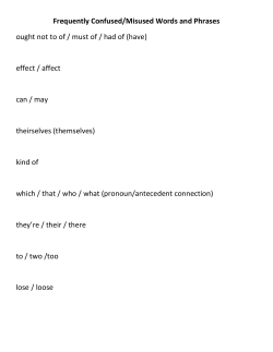 Frequently Confused/Misused Words and Phrases