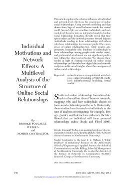 Individual Motivations and Network Effects: A