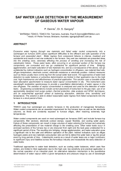 SAF water leak detection by the measurement of gaseous water