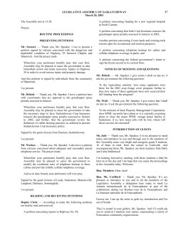 LEGISLATIVE ASSEMBLY OF SASKATCHEWAN 37 March 20