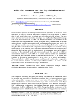 Aniline effect on concrete steel rebar degradation in