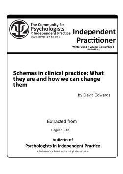 Schemas in clinical practice: What they are and how we can change