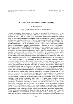 GUANO OF THE MIND: PUNS IN ADVERTISING