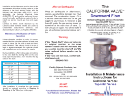 The CALIFORNIA VALVE Downward Flow