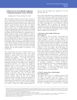 E-Discovery in Cross-Border Litigation: Taking