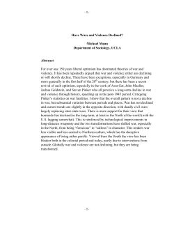Michael Mann, Have Wars and Violence Declined?