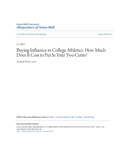 Buying Influence in College Athletics: How Much Does It Cost to Put