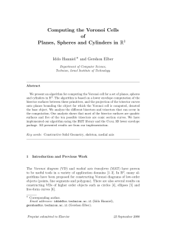 Computing the Voronoi Cells of Planes, Spheres and Cylinders in R3