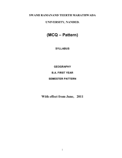 Geography - Swami Ramanand Teerth Marathwada University