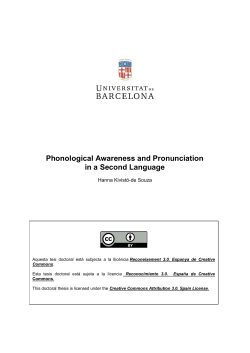 Phonological Awareness and Pronunciation in a Second Language