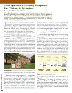 A New Approach to Assessing Phosphorus Use Efficiency in