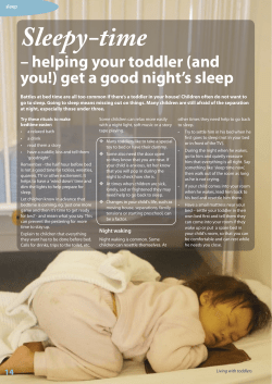 Sleepy-time - helping you and your toddler get a good night`s sleep