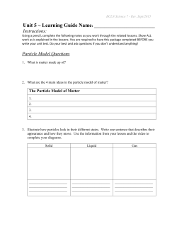 Instructions: Particle Model Questions