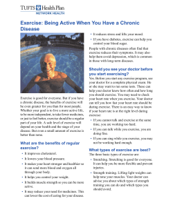 Exercise: Being Active When You Have a Chronic Disease