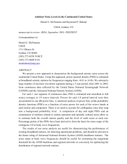1 Ambient Noise Levels in the Continental United States Daniel E