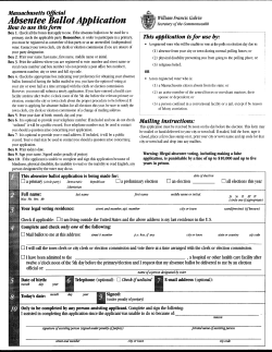 Absentee Ballot Application