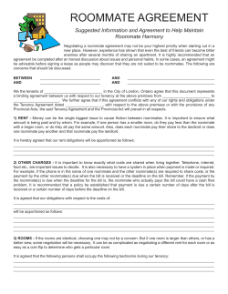 roommate agreement - Off