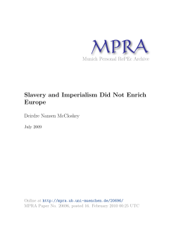 Slavery and Imperialism Did Not Enrich Europe
