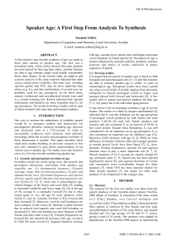 Speaker Age: A First Step from Analysis to Synthesis