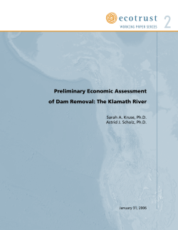 Preliminary Economic Assessment of Dam Removal: The