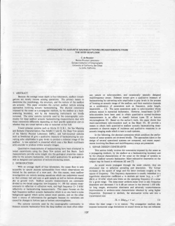 I. ABSTRACT Because the average ocean depth is four kilometers