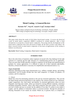 Metal Casting- A General Review