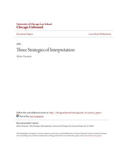 Three Strategies of Interpretation - Chicago Unbound