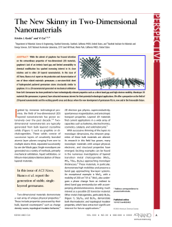 The New Skinny in Two-Dimensional Nanomaterials