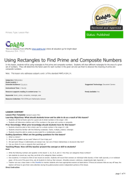 Using Rectangles to Find Prime and Composite Numbers