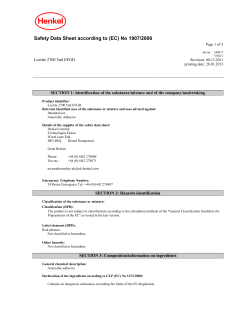 Safety Data Sheet according to (EC) No 1907/2006
