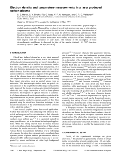 Electron density and temperature measurements