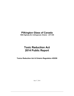 Toxic Reduction Act 2014 Public Report