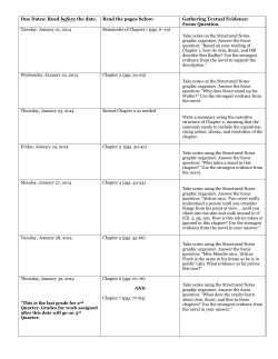 Due Dates: Read before the date. Read the pages below: Gathering
