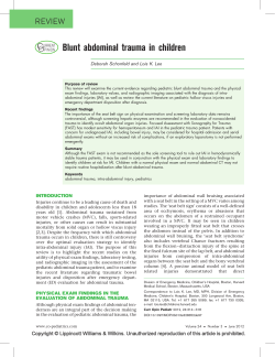 Blunt abdominal trauma in children