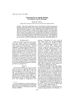 Terrestrial Versus Aquatic Biology: The Medium and Its Message1
