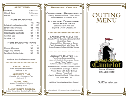 Outing Menu - The Golf Club at Camelot