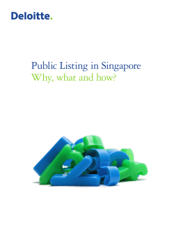 Public Listing in Singapore Why, what and how?