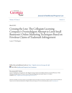 Crossing the Line: The Collegiate Licensing Company`s