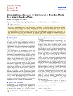 Dithiocarbamates: Reagents for the Removal of Transition Metals