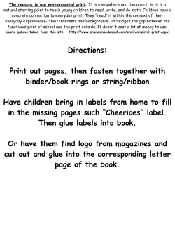Directions: Print out pages, then fasten together with binder/book