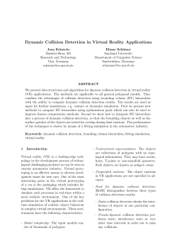 Dynamic Collision Detection in Virtual Reality Applications