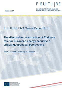 The Discursive Construction of Turkey`s Role for European Energy