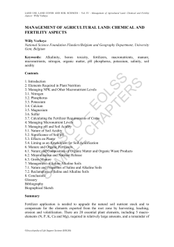 Management of Agricultural Land: Chemical and Fertility