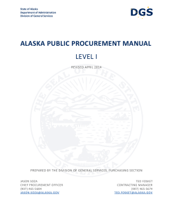 Procurement Academy - Level I - Alaska Department of Corrections