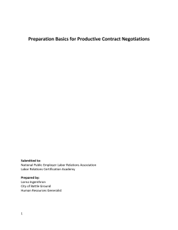 Preparation Basics for Productive Contract Negotiations